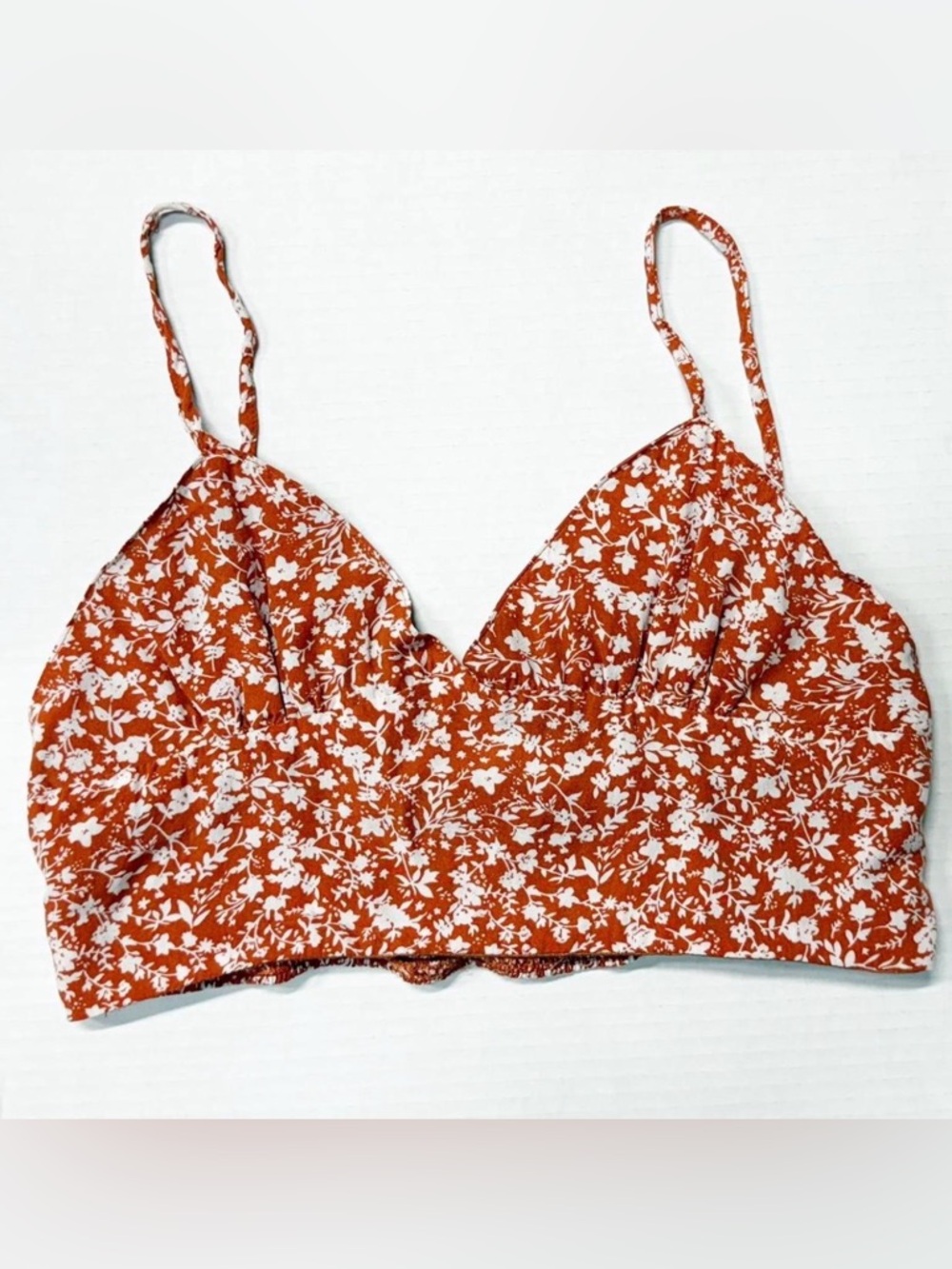 HYFVE ORANGE FLORAL BRALETTE CROP TOP SIZE LARGE